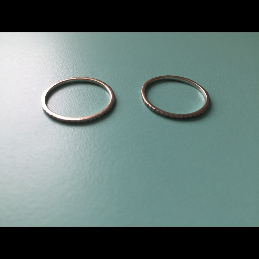 White gold and diamond stacking rings
